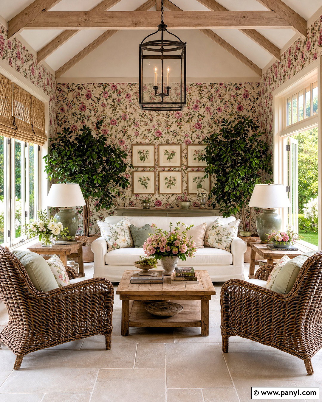 Cinder Rose Garden Room With Wicker Furniture - 20 farrow and ball cinder rose ideas