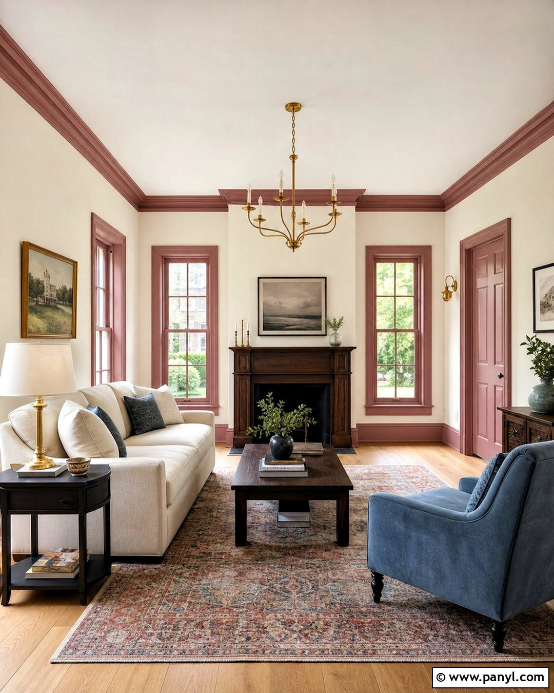 Cinder Rose Trim With Cream Walls - 20 farrow and ball cinder rose ideas
