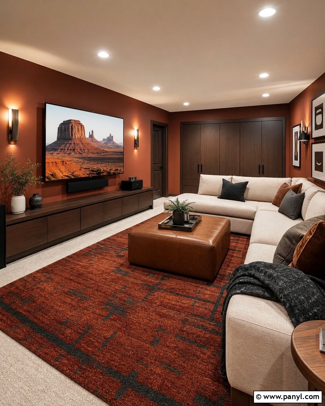 Cinnamon Basement Media Room - 25 Cinnamon Walls