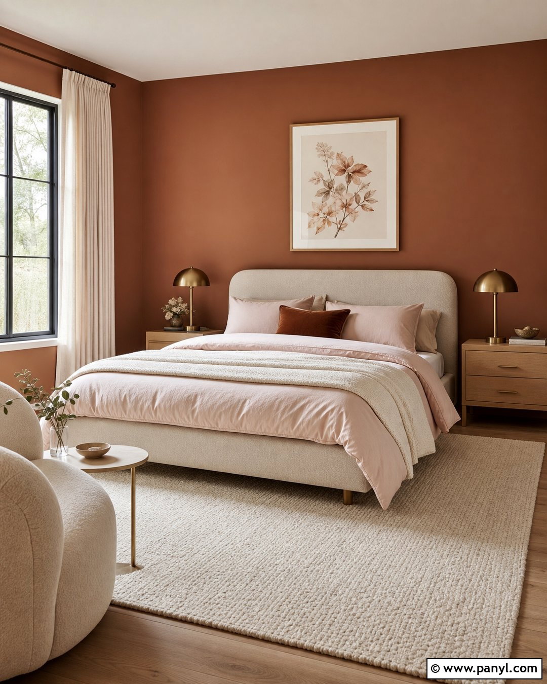 Cinnamon Bedroom With Blush Accents - 25 Cinnamon Walls