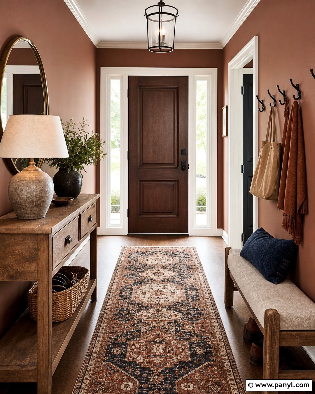 Cinnamon Brown Entryway Walls - 25 Warm Brown Wall Color Ideas