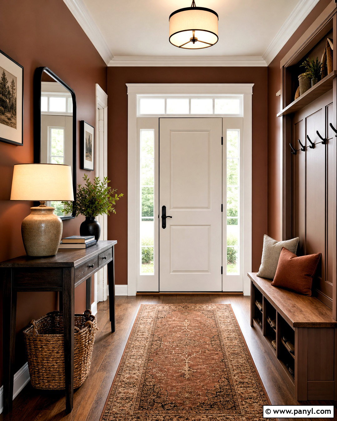 Cinnamon Brown Entryway - 20 brown rooms paint ideas