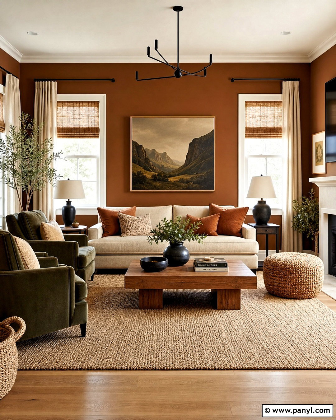 Cinnamon Brown Living Room Paint Color - 20 cozy living room paint colors