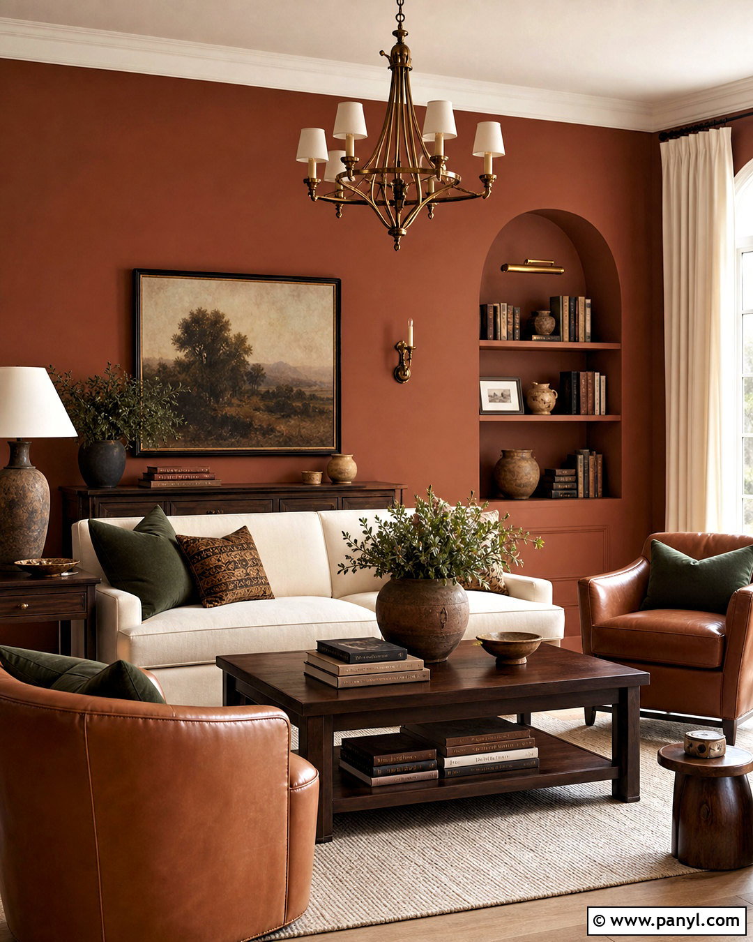 Cinnamon Brown Living Room - 20 warm paint colors for living room ideas