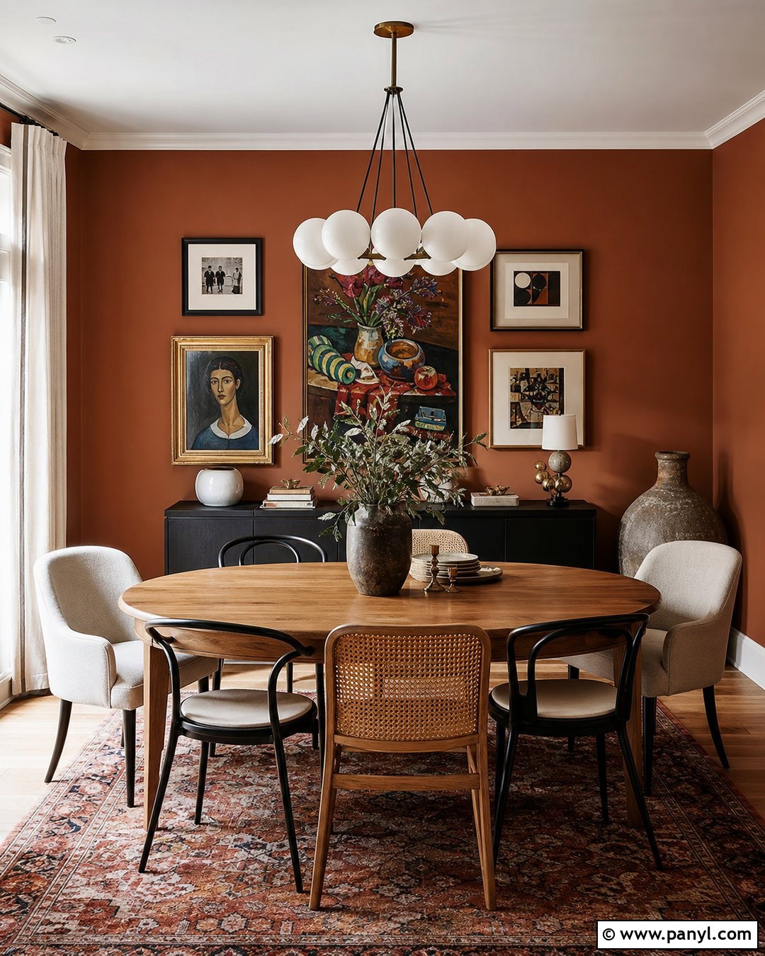Cinnamon Eclectic Dining Room - 25 Cinnamon Walls