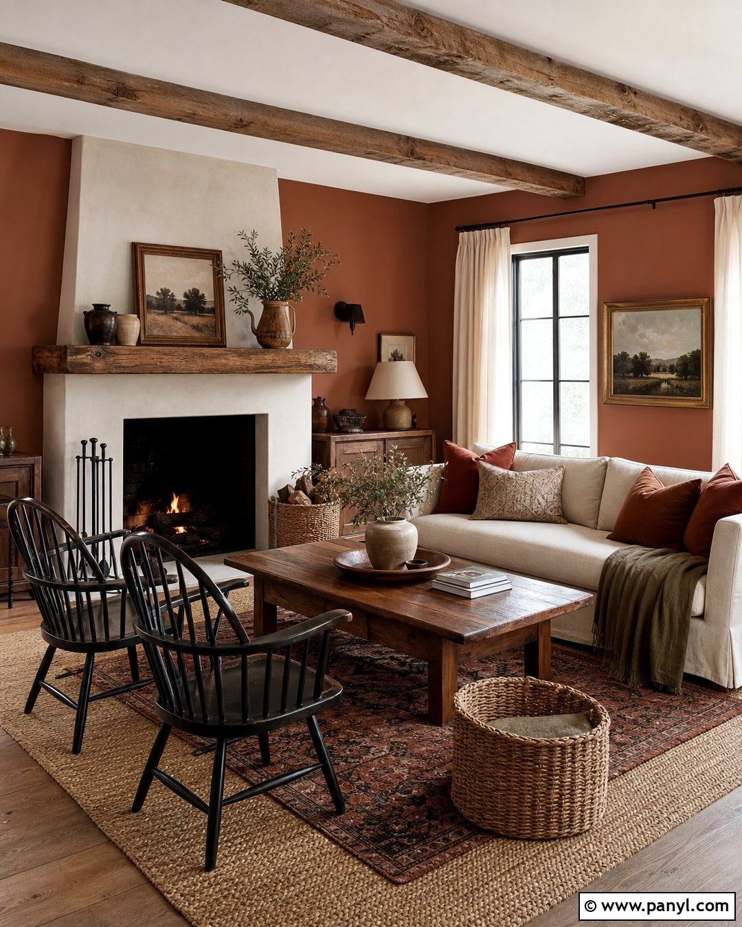 Cinnamon Farmhouse Living Room - 25 Cinnamon Walls