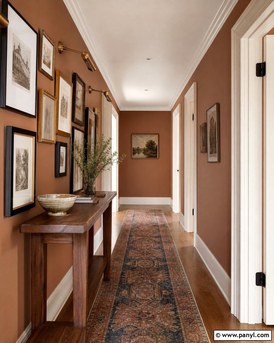Cinnamon Hallway With Gallery Wall - 25 Cinnamon Walls