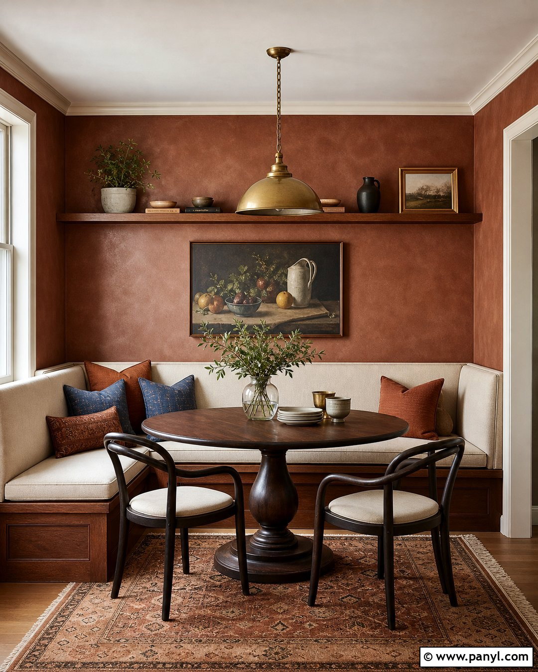 Cinnamon Limewash Dining Nook - 50 Limewash Walls