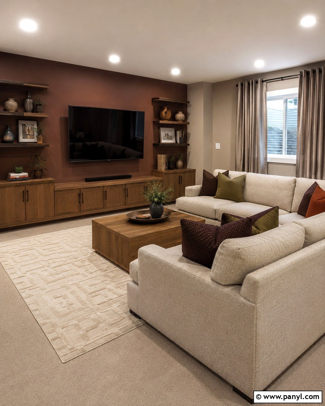 Cinnamon Slate Basement Family Room - 20 Cinnamon Slate Wall Color Ideas