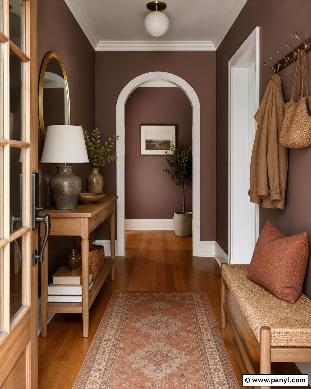 Cinnamon Slate Entryway With White Trim - 20 Cinnamon Slate Wall Color Ideas