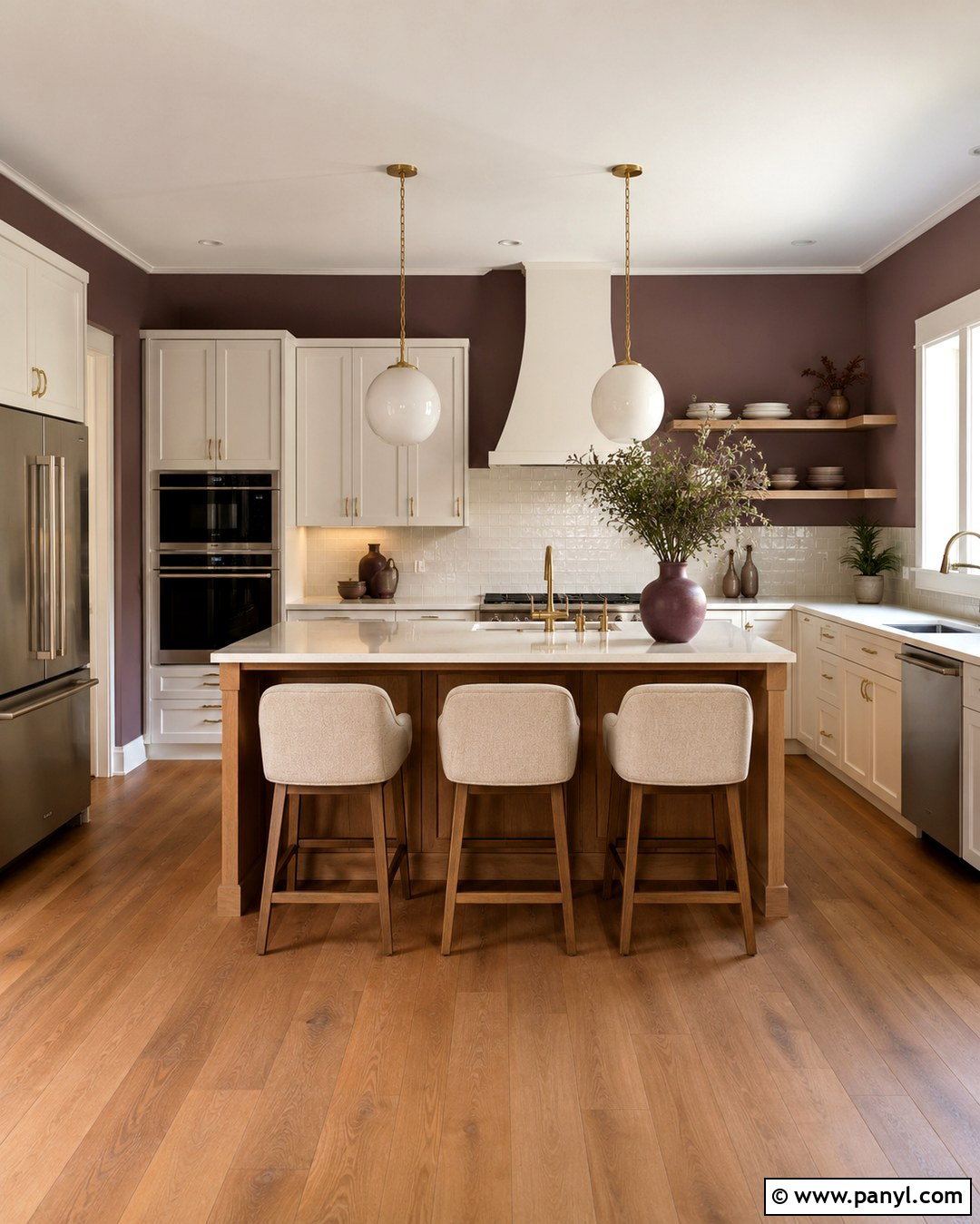 Cinnamon Slate Kitchen With Warm White Cabinets - 20 Cinnamon Slate Wall Color Ideas