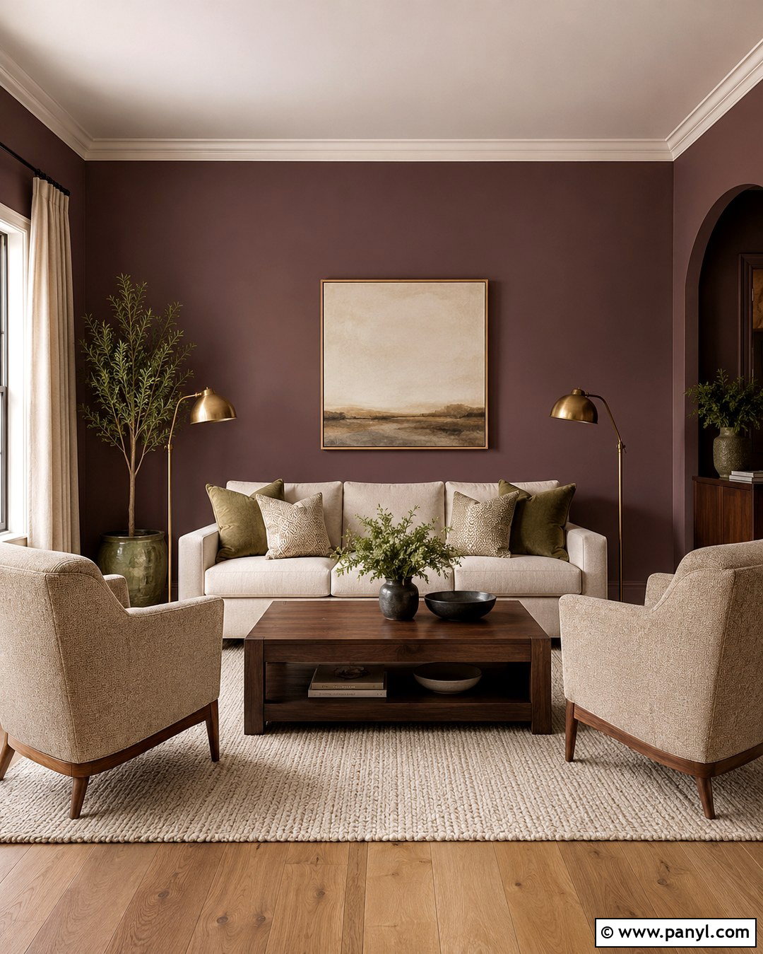 Cinnamon Slate Living Room With Cream Furniture - 20 Cinnamon Slate Wall Color Ideas
