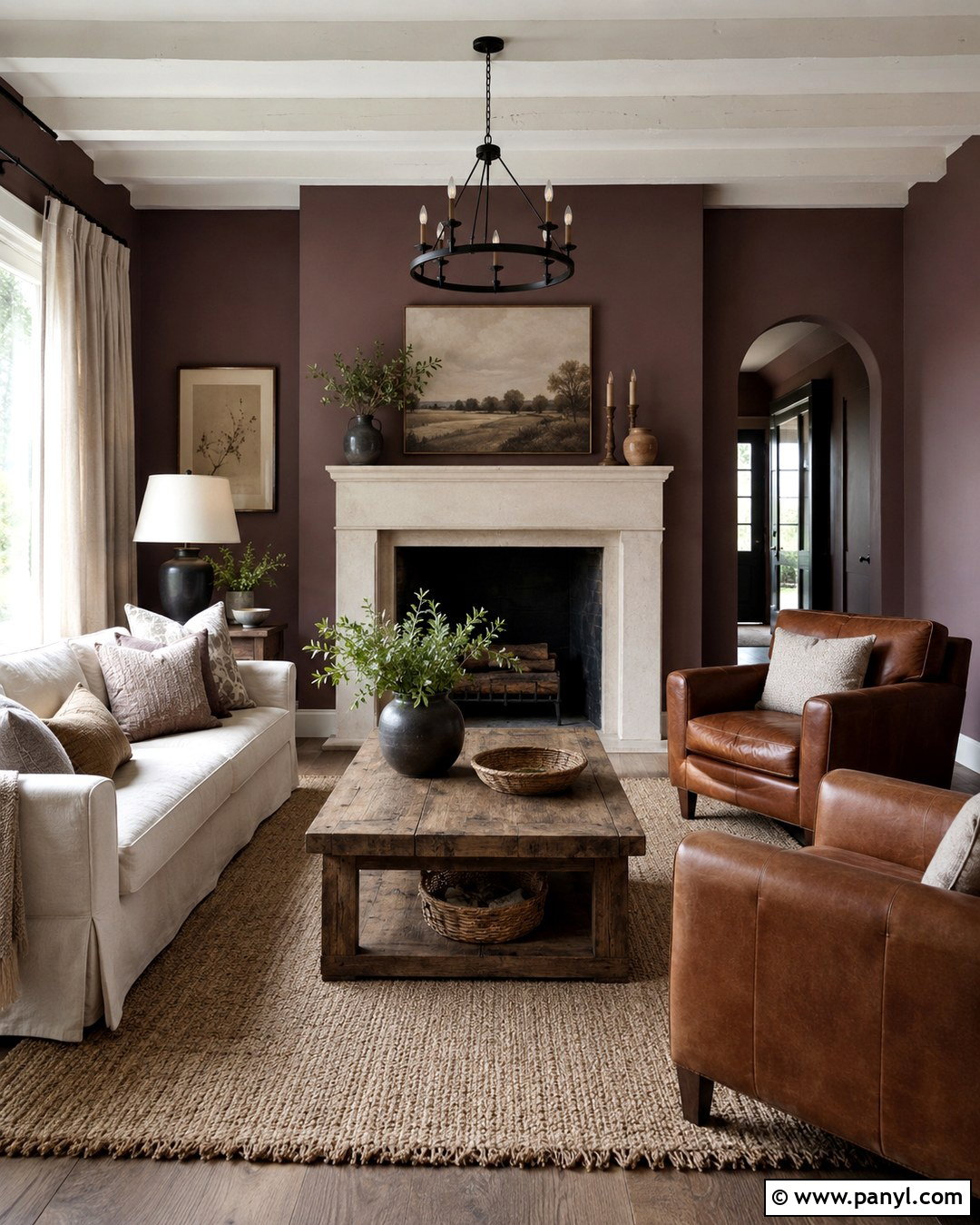Cinnamon Slate Modern Farmhouse Living Room - 20 Cinnamon Slate Wall Color Ideas