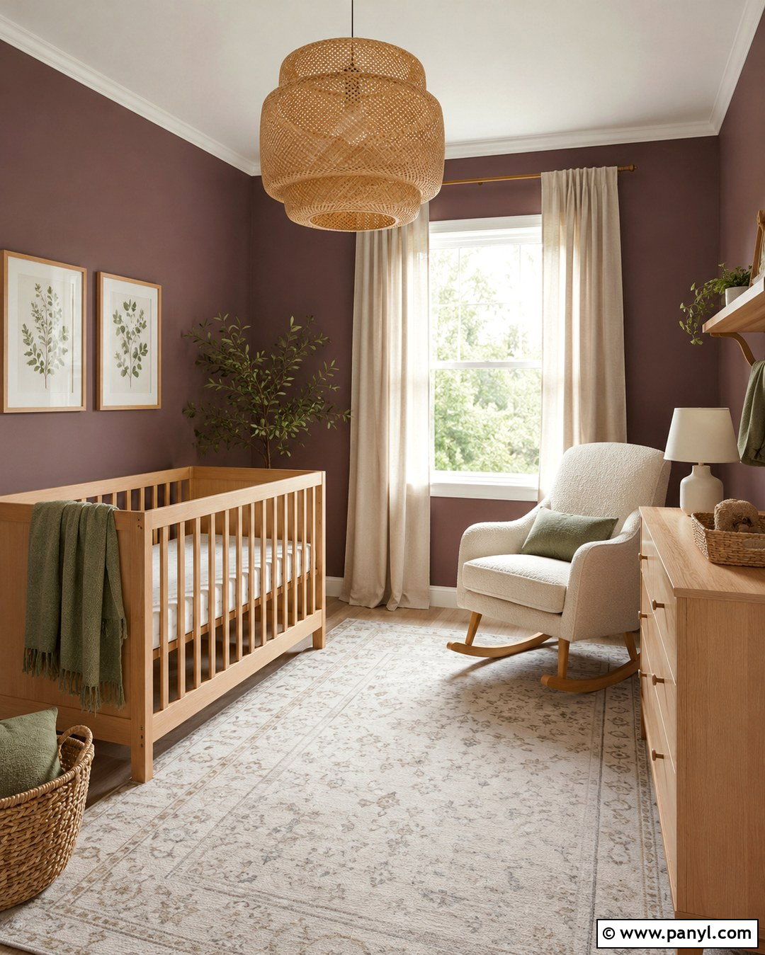 Cinnamon Slate Nursery With Light Wood Furniture - 20 Cinnamon Slate Wall Color Ideas