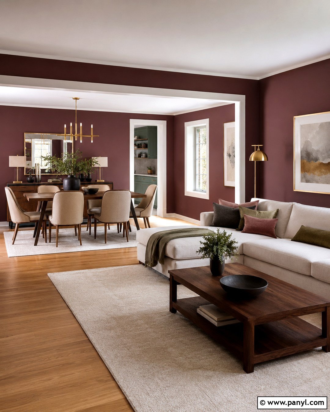 Cinnamon Slate Open-Plan Living And Dining Room - 20 Cinnamon Slate Wall Color Ideas