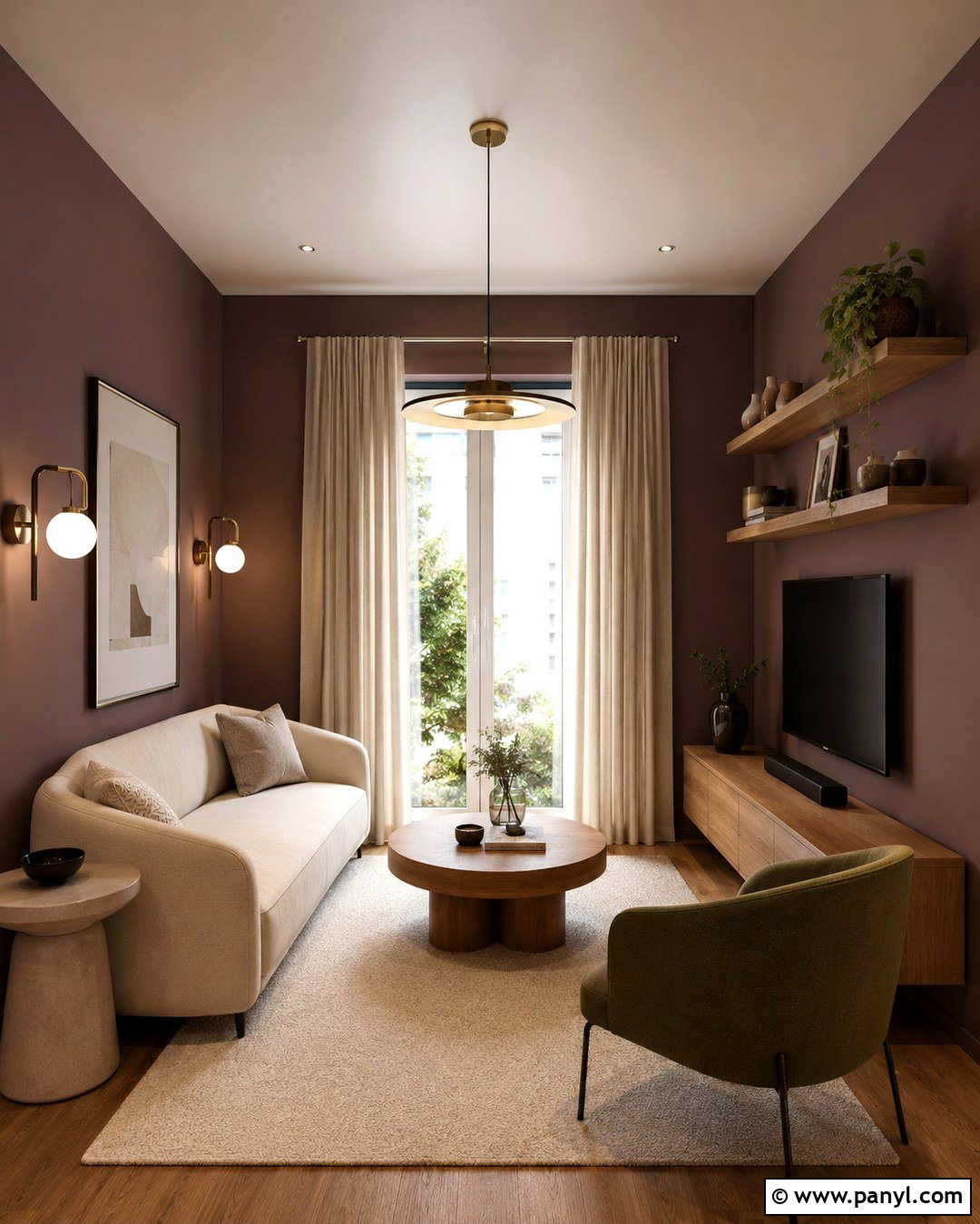 Cinnamon Slate Small Apartment Living Room - 20 Cinnamon Slate Wall Color Ideas