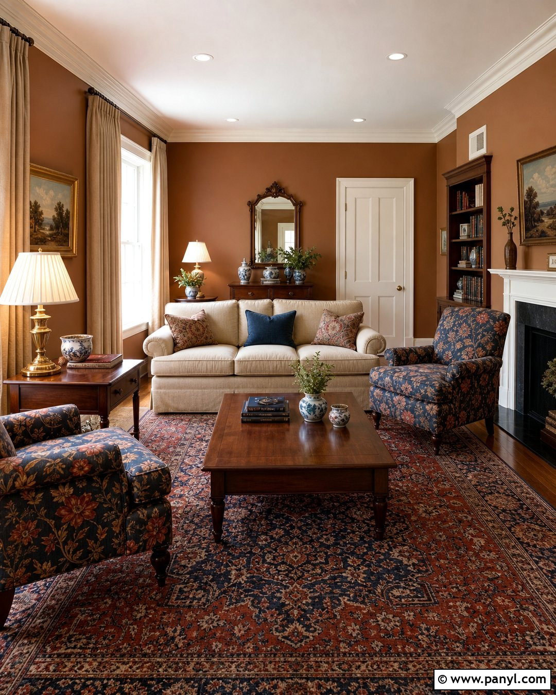 Cinnamon Traditional Living Room - 25 Cinnamon Walls