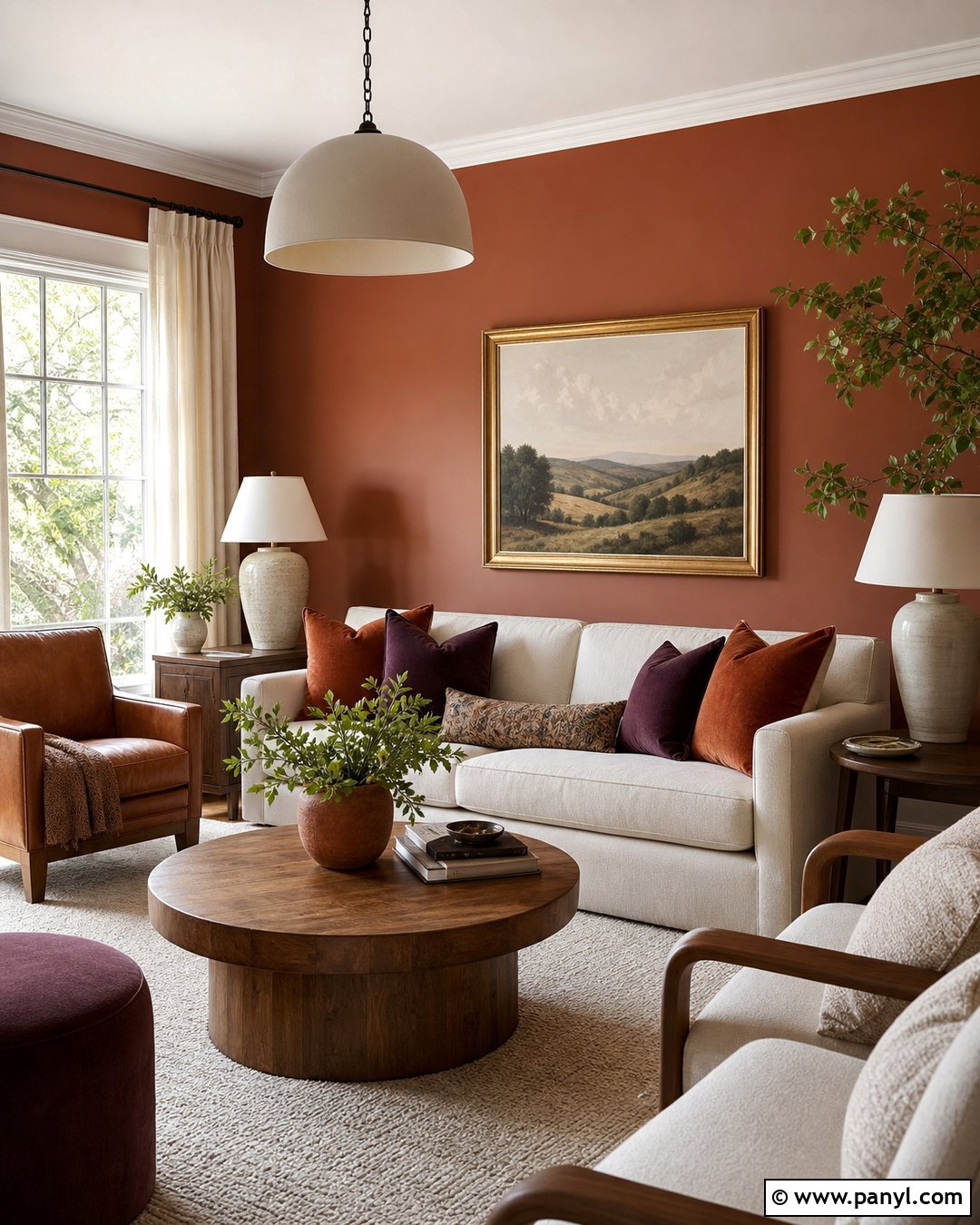 Cinnamon Walls With Cream Furniture - 25 Cinnamon Walls