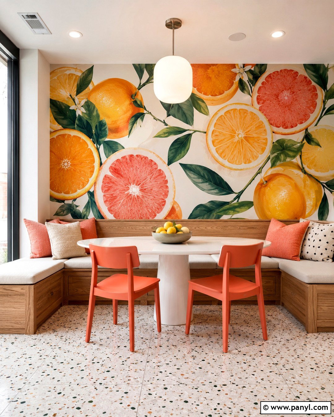 Citrus Mural Breakfast Nook - 20 Citrus Wall Ideas