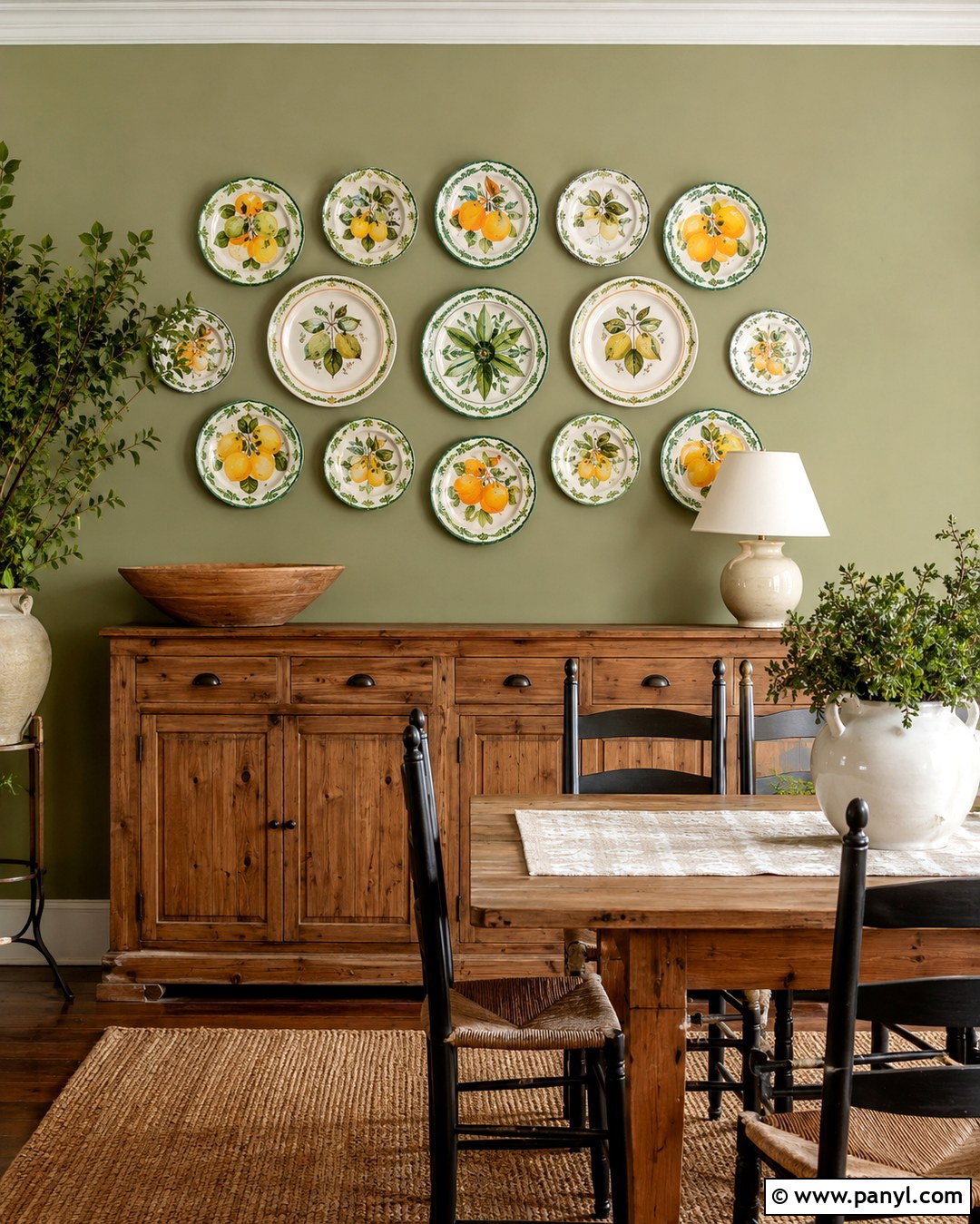 Citrus Plate Display Wall - 20 Citrus Wall Ideas