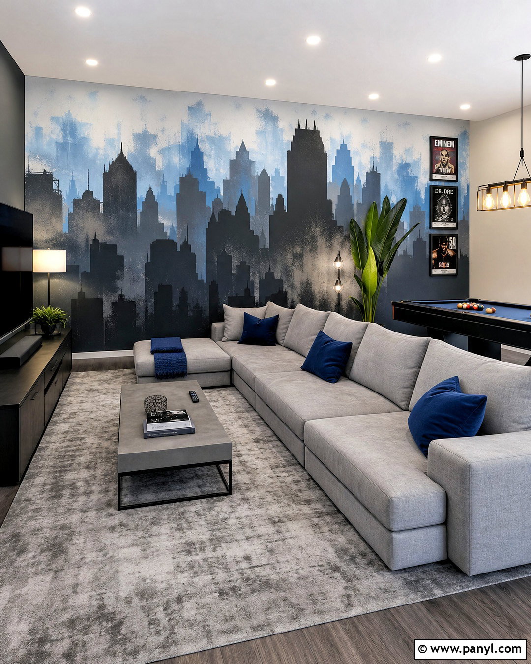 City Skyline Spray Paint Wall - 20 spray paint wall ideas