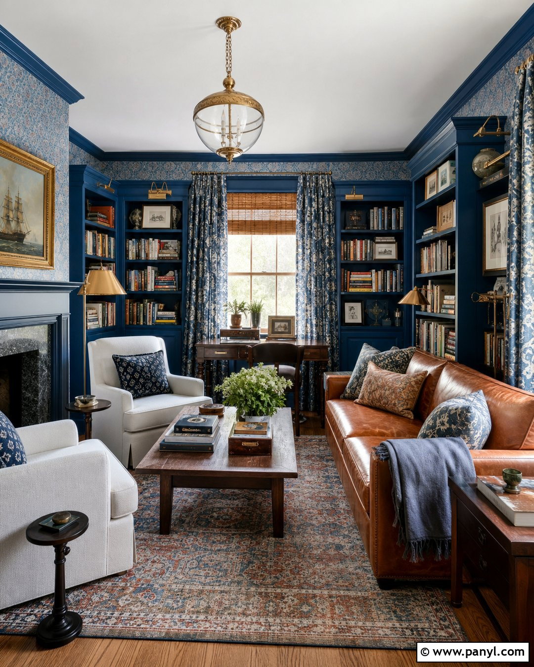 Clara B Baltic Blue Wallpaper - 20 Sister Parish Wallpaper Colors
