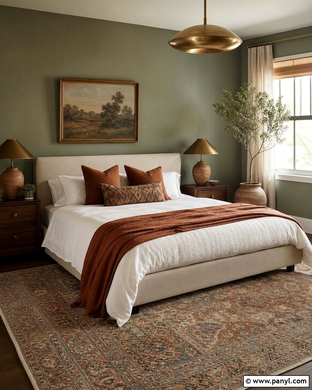 Clary Sage Bedroom With Terracotta Decor - 25 Clary Sage Walls
