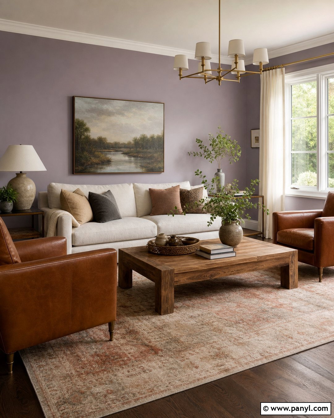 Clary Sage Living Room With Cream Sofa - 25 Clary Sage Walls