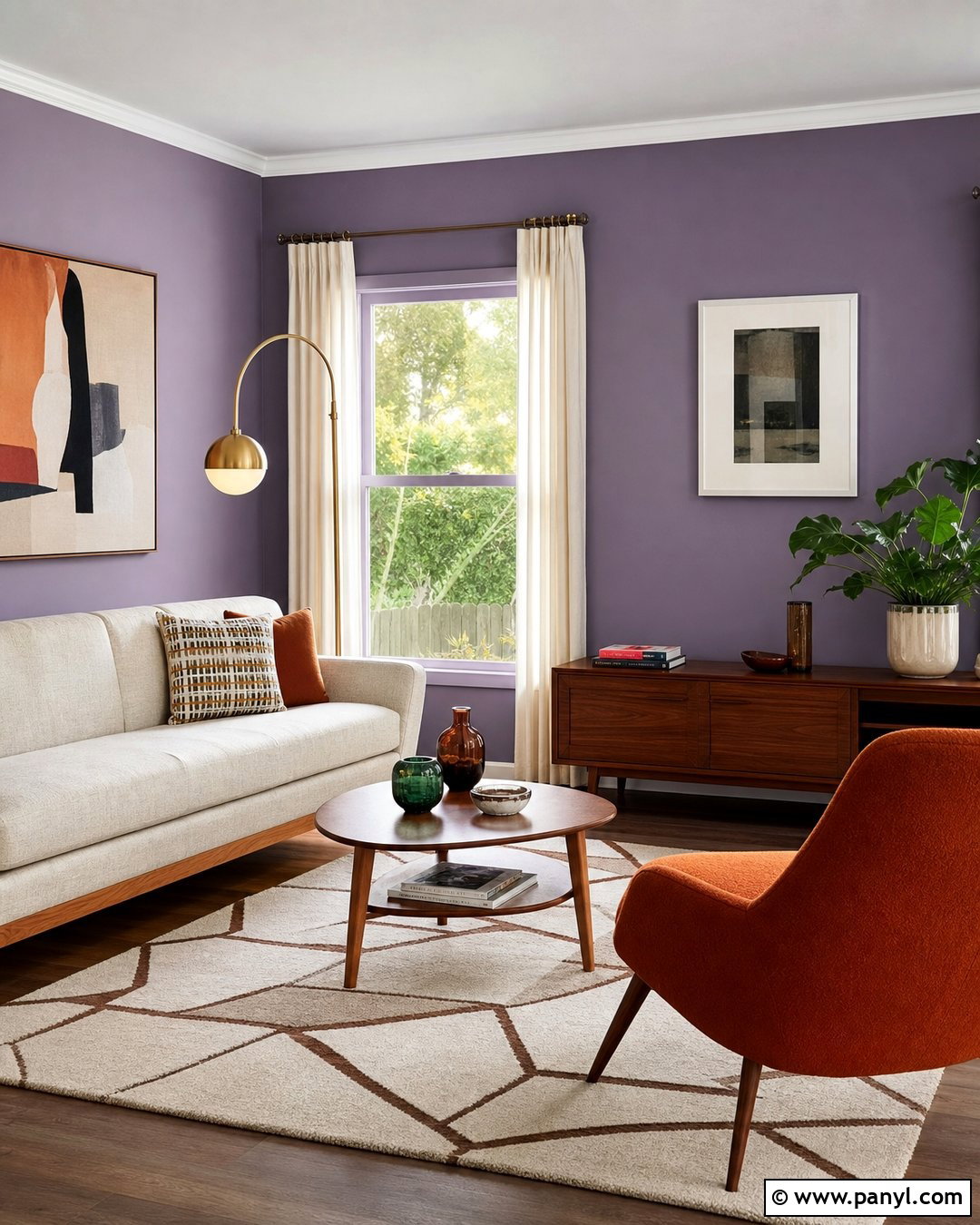 Clary Sage Midcentury Modern Living Room - 25 Clary Sage Walls