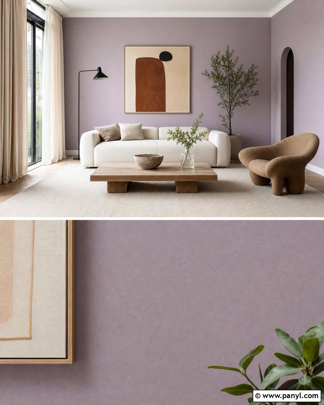 Clary Sage Modern Living Room - 25 Clary Sage Walls