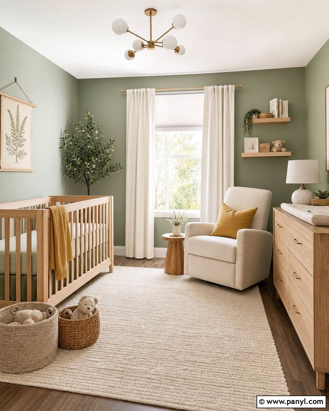 Clary Sage Nursery With Soft Neutrals - 20 Clary Sage Green Walls