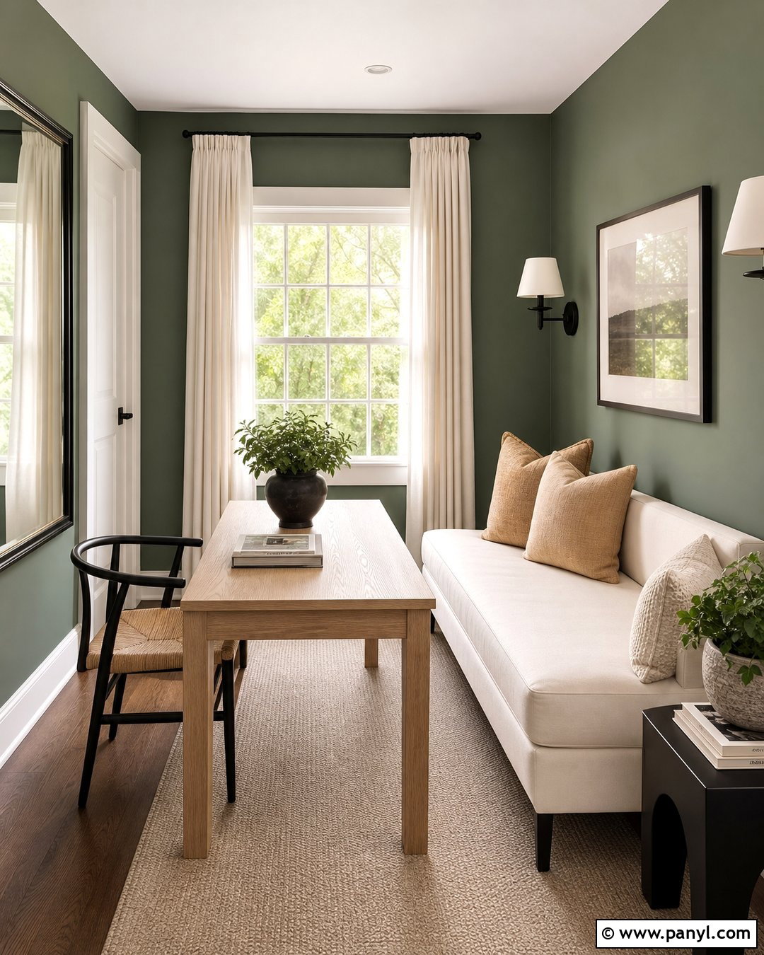 Clary Sage Small Room With Light Decor - 20 Clary Sage Green Walls