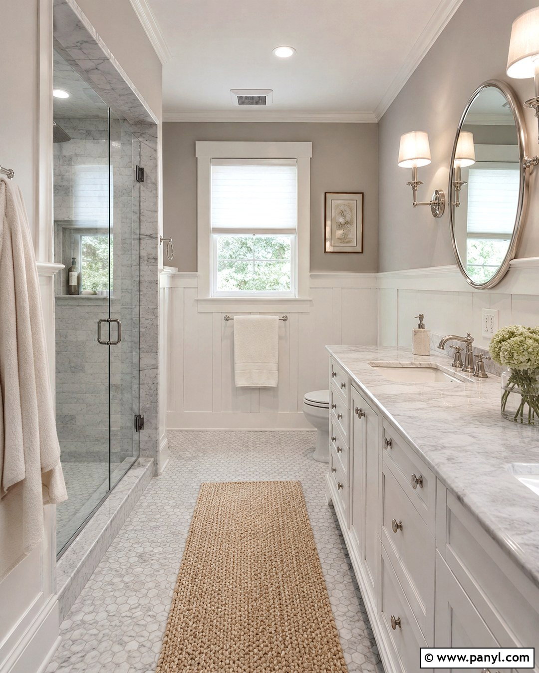 Classic Gray Bathroom With Marble - 20 classic grey vs balboa mist ideas