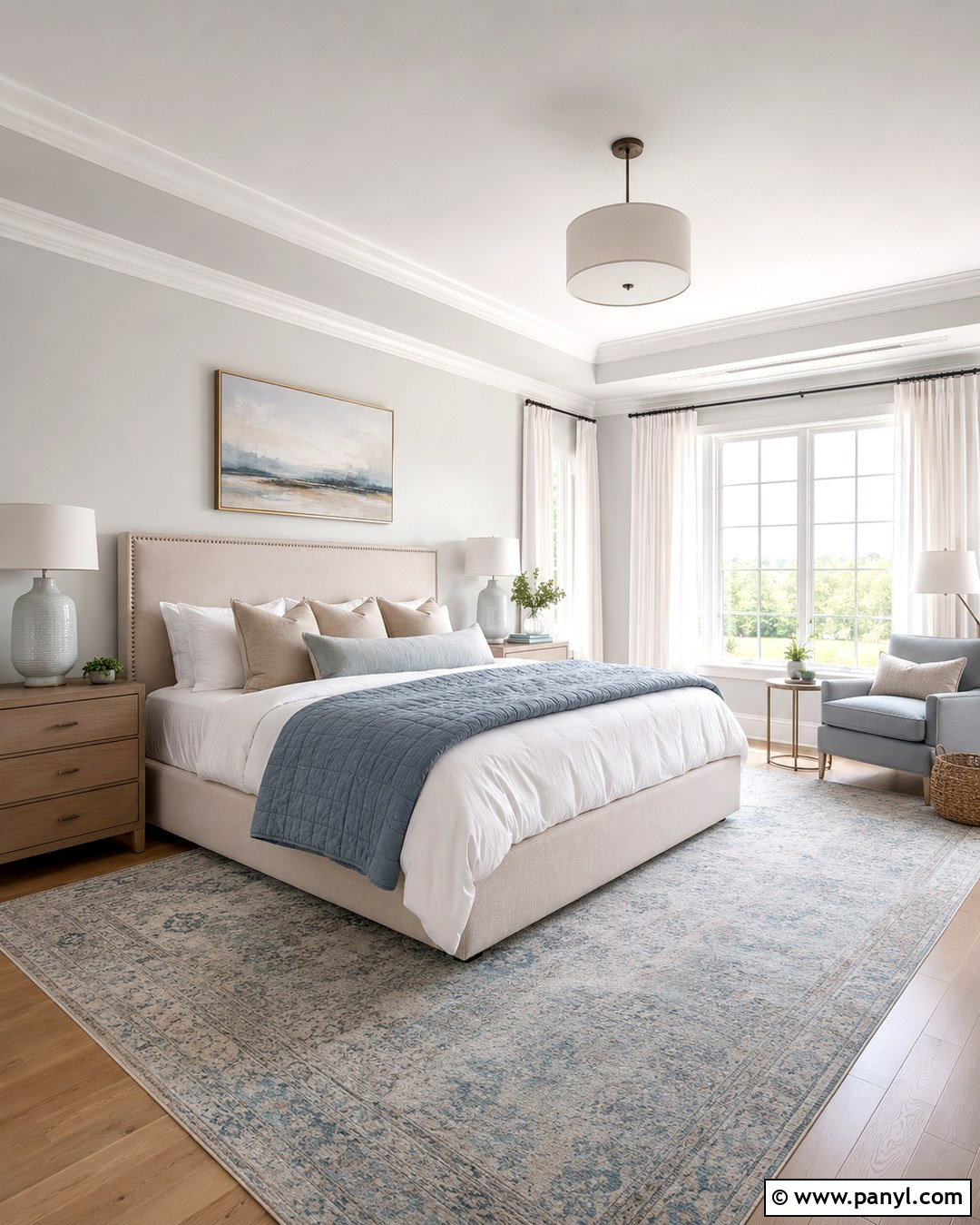 Classic Gray Bedroom With Soft Blue - 20 classic grey vs balboa mist ideas