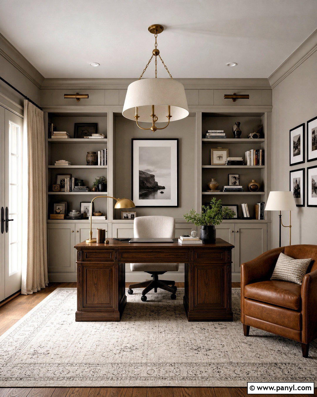 Classic Gray Home Office - 20 warm gray paint color ideas