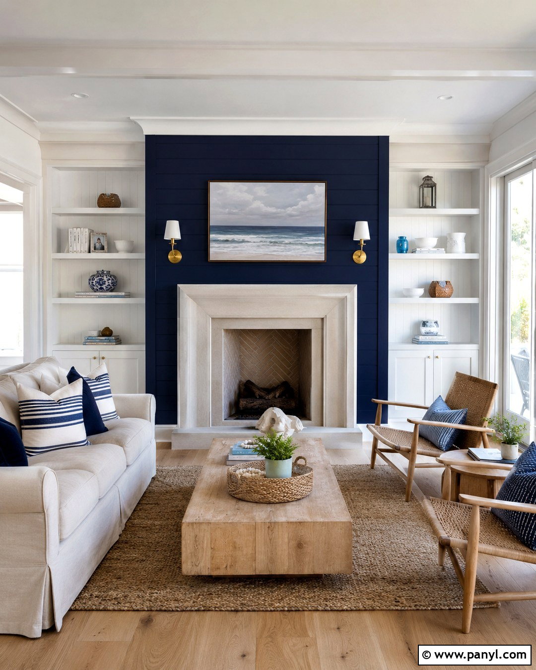 Classic Navy Blue Accent Wall - 20 Coastal Accent Wall Colors
