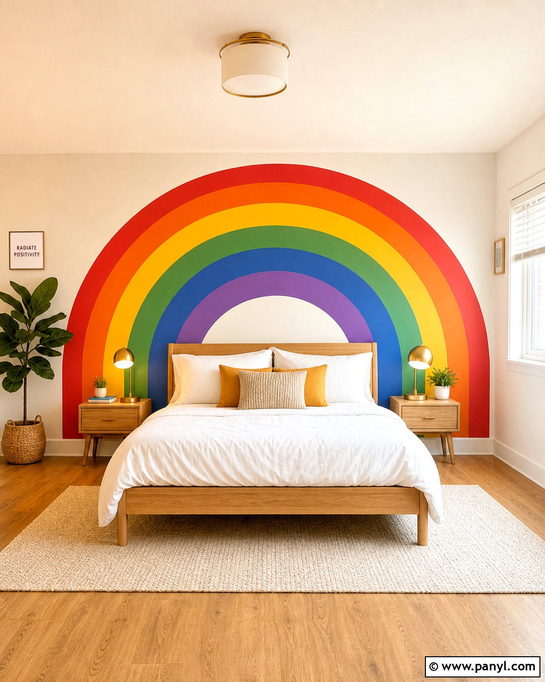 Classic Rainbow Arch Accent Wall - 20 rainbow accent wall ideas