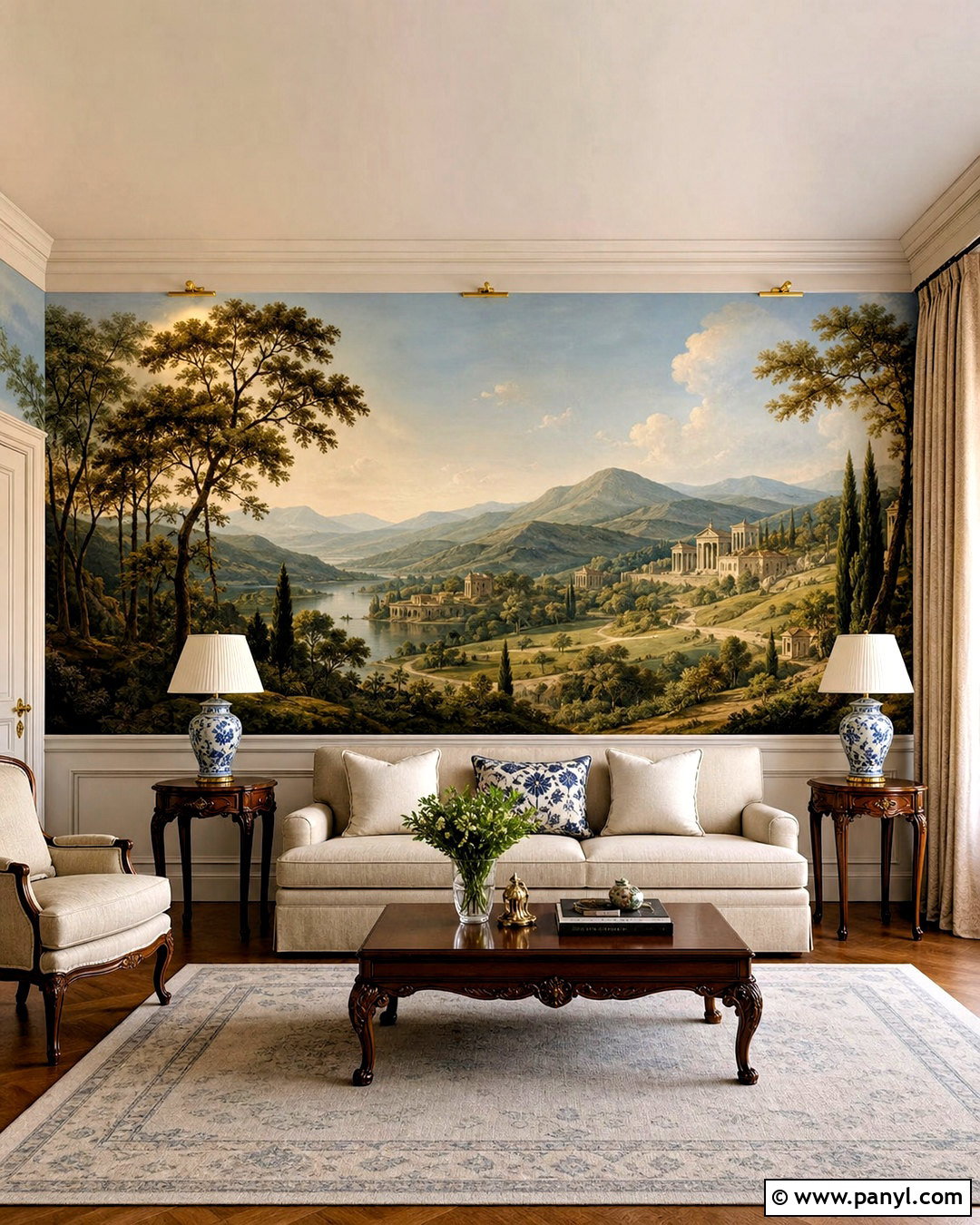 Classical Landscape Wall Mural - 20 traditional wall painting ideas