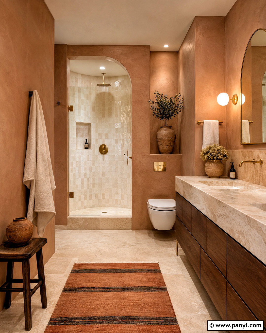 Clay Bathroom - 35 trending bathroom colors