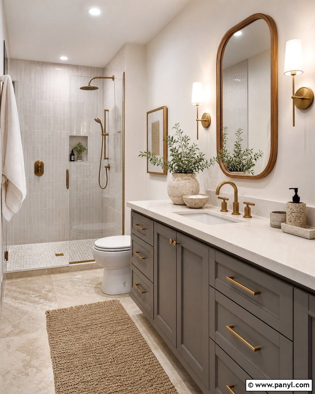 Clay Beige Bathroom Walls - 35 grey vanity bathroom wall colors