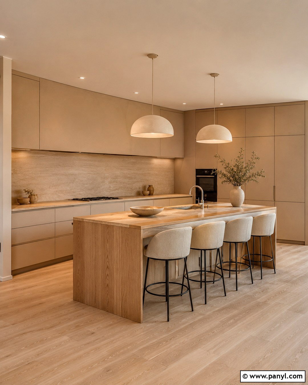 Clay Beige Cabinets Matching Beige Walls - 20 Cabinets Matching Wall Color Ideas