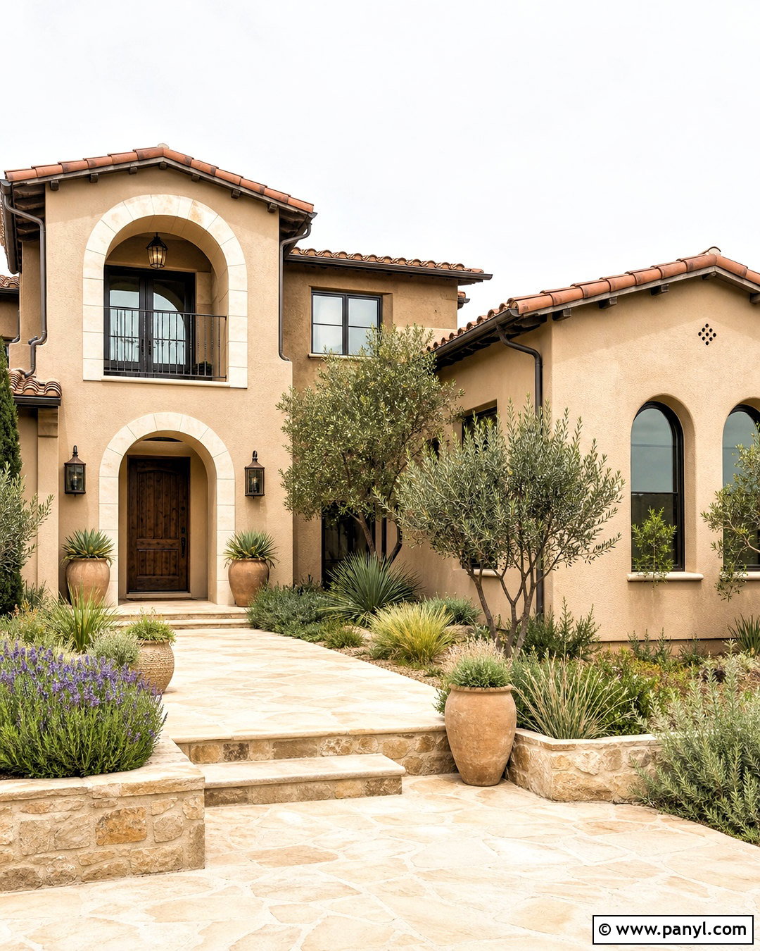 Clay Beige Exterior With Bronze Details - 20 outdoor wall painting ideas exterior colors