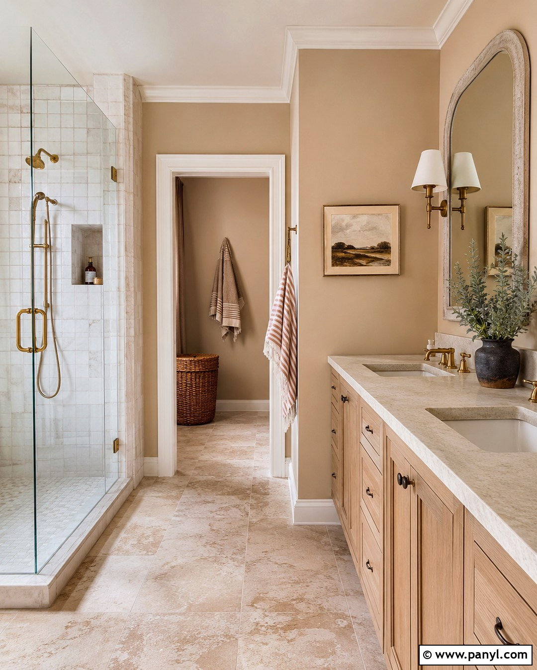 Clay Beige Farmhouse Bathroom - 20 Farmhouse Bathroom Paint Colors Wall Ideas