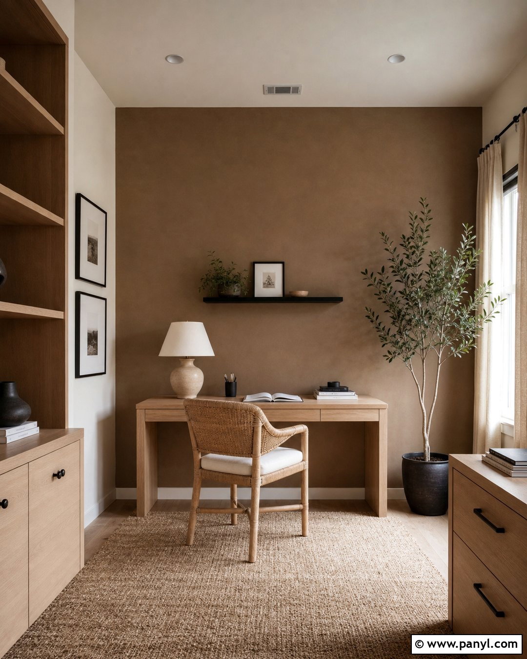Clay Beige Home Office Accent Wall - 25 Home Office Accent Wall Color Ideas