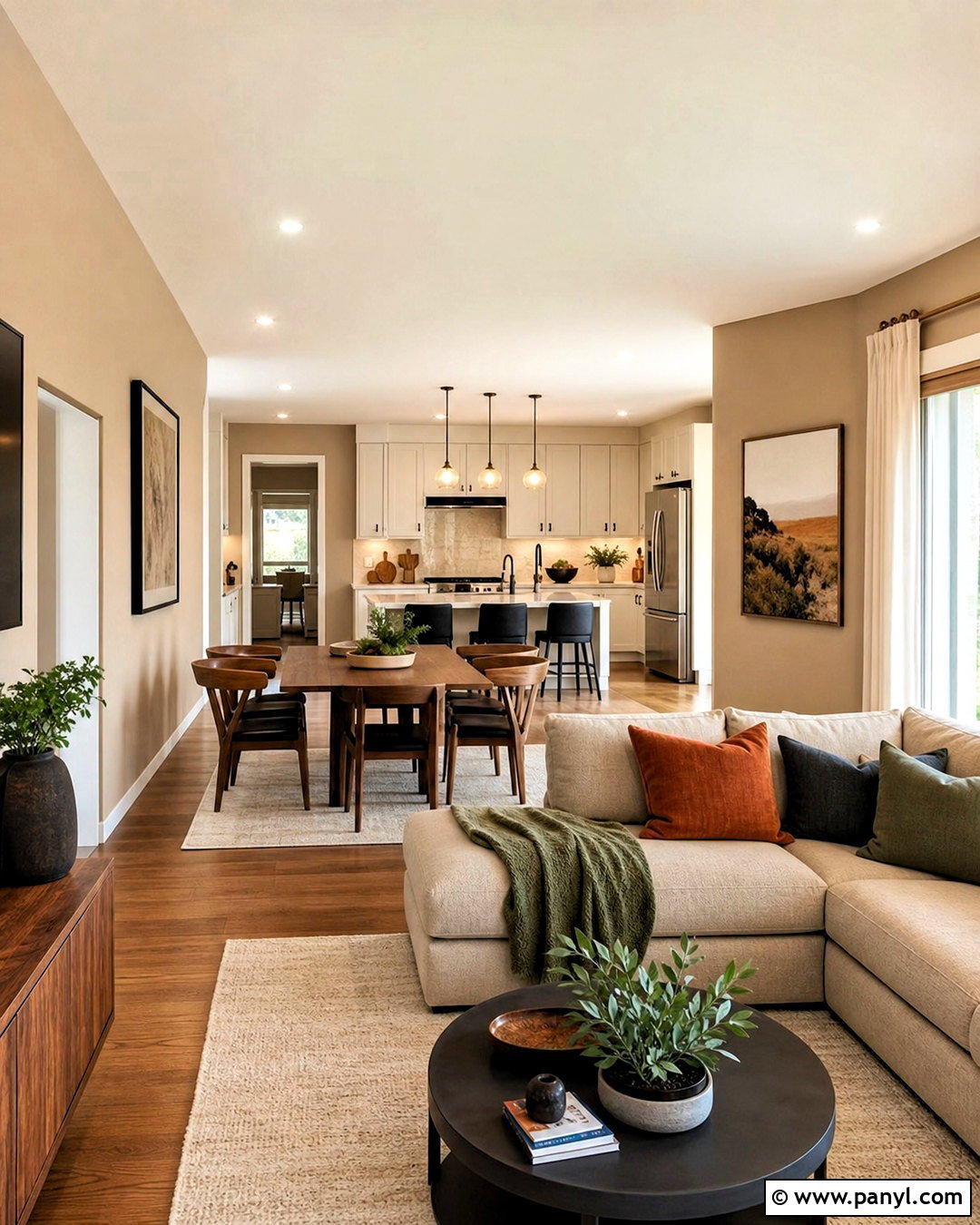 Clay Beige Open Plan Wall Paint - 20 room wall paint ideas