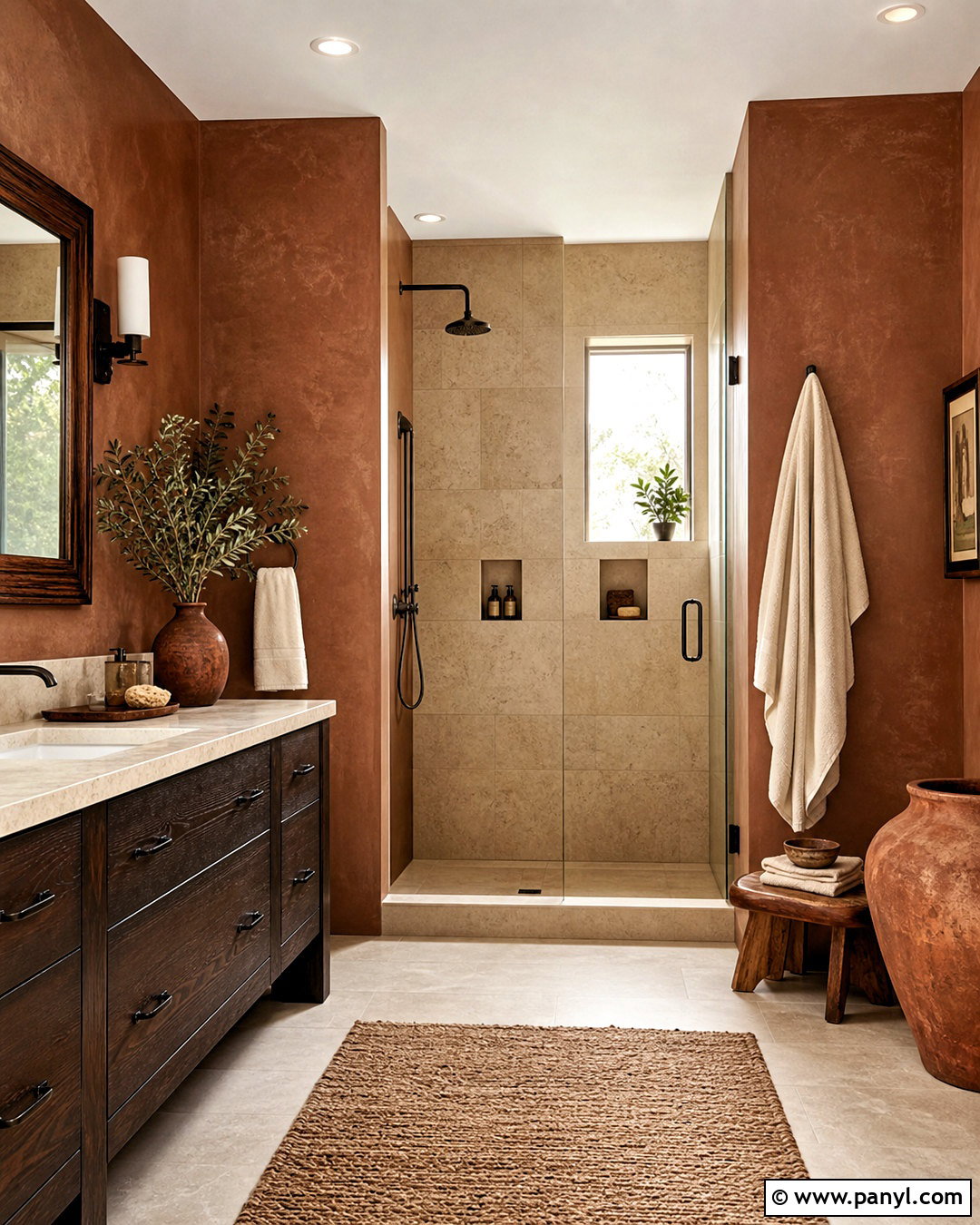 Clay Brown Bathroom - 20 bathroom colour ideas