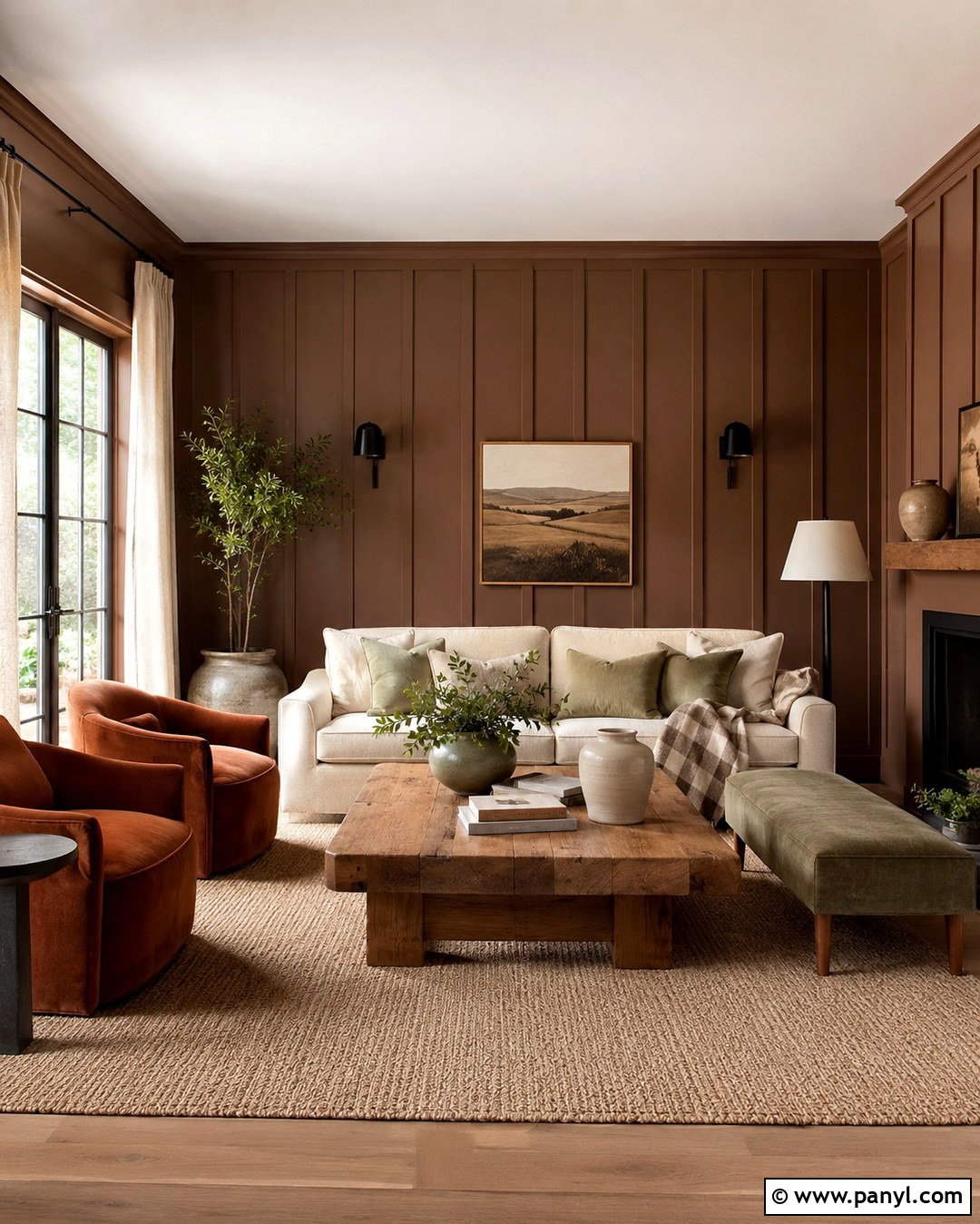 Clay Brown Board And Batten Living Room - 20 Board And Batten Color Ideas Accent Wall Ideas