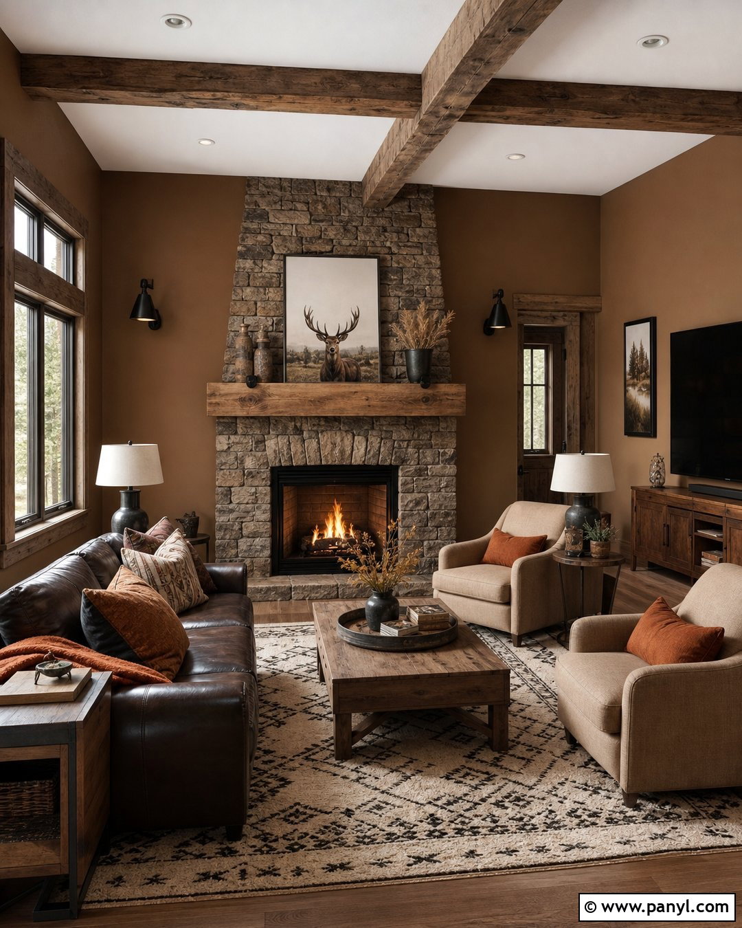 Clay Brown Lodge Walls - 20 Lodge Wall Colors