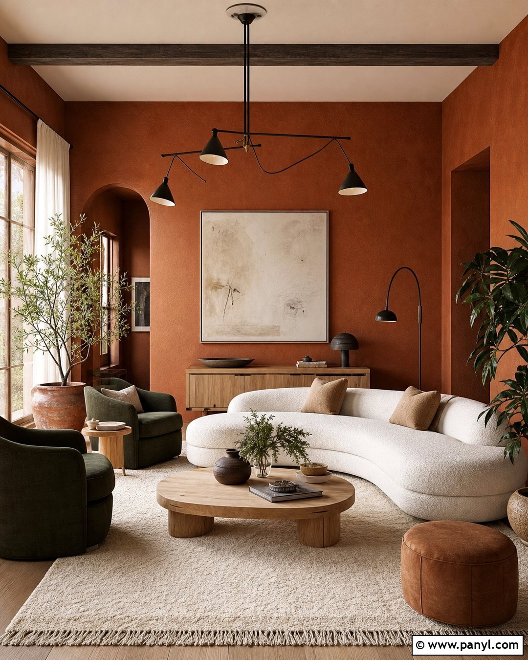 Clay Brown Orange Peel Living Room - 20 Orange Peel Wall Paint Ideas