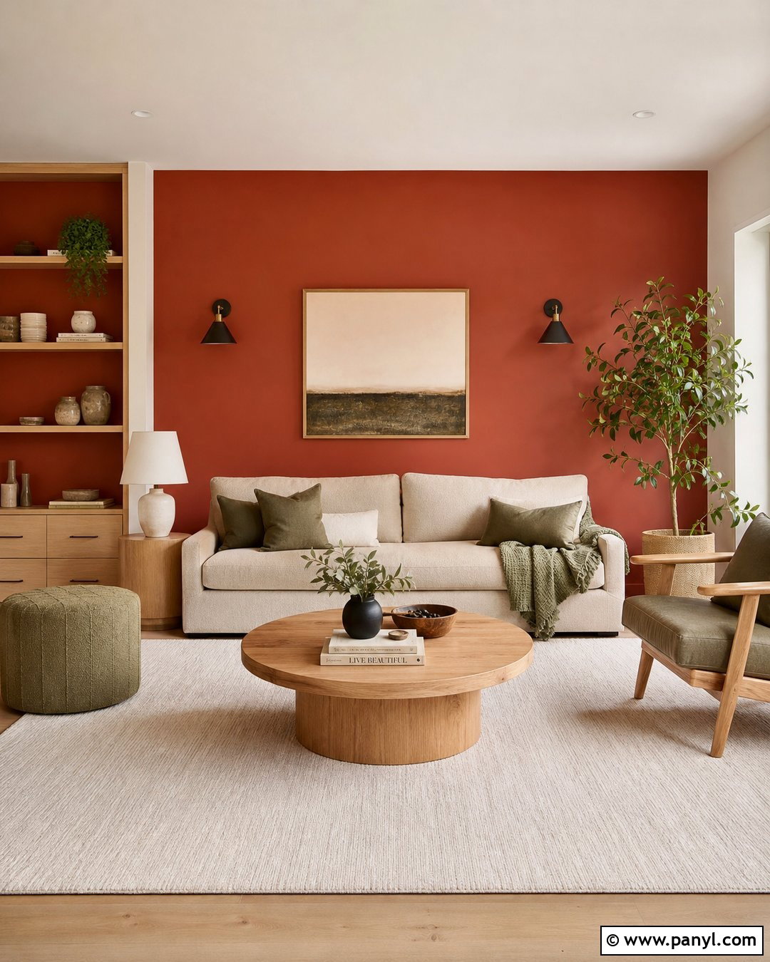 Clay Colored Accent Wall - 30 clay colored walls